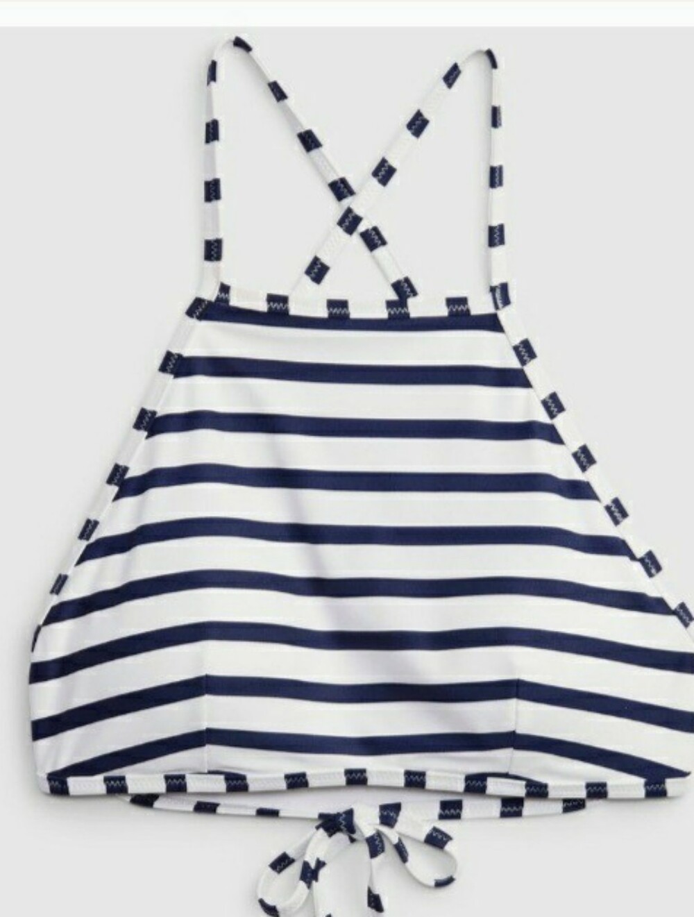 AERIE navy And White Strioe Bikini Top Size LARGE